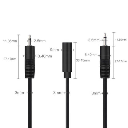 3.5mm Male Mono Cable 2Pin AUX Single Head Cable Speaker Audio Power Cord Audio Cord, Length: 25cm - Aux Cable by buy2fix | Online Shopping UK | buy2fix
