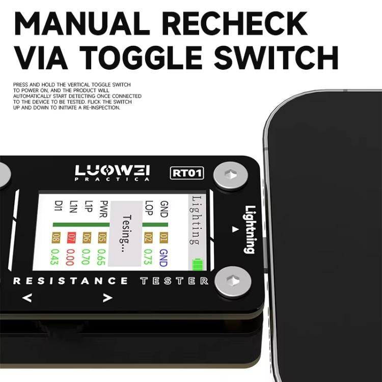 LUOWEI RT01 Type-C To 8 Pin Detachable Cell Phone Rear Plug Auto Tester - Test Tools by LUOWEI | Online Shopping UK | buy2fix