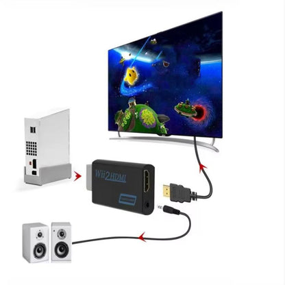 WII 2 To HDMI HD Converter(Black) - Adapter by buy2fix | Online Shopping UK | buy2fix