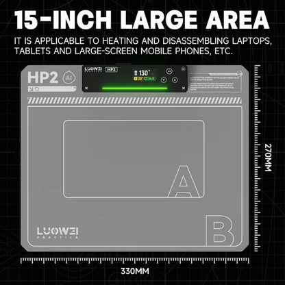 LUOWEI HP2 Screen Heating Table Constant Temperature Screen Removal Treasure Phone Tablet Screen Changing Removal Heating Separation US Plug - Repair Platform by LUOWEI | Online Shopping UK | buy2fix