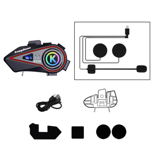 Kuqibao K23S Helmet Bluetooth Earphones 1000m Motorcycle Bluetooth-compatible 2 Person Intercom With Light Waterproof Headset(Hard Wheat) - Motorcycle Walkie Talkie by Kuqibao | Online Shopping UK | buy2fix