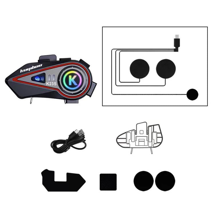 Kuqibao K23S Helmet Bluetooth Earphones 1000m Motorcycle Bluetooth-compatible 2 Person Intercom With Light Waterproof Headset(Soft Wheat) - Motorcycle Walkie Talkie by Kuqibao | Online Shopping UK | buy2fix