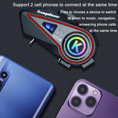 Kuqibao K23S Helmet Bluetooth Earphones 1000m Motorcycle Bluetooth-compatible 2 Person Intercom With Light Waterproof Headset(Soft Wheat) - Motorcycle Walkie Talkie by Kuqibao | Online Shopping UK | buy2fix