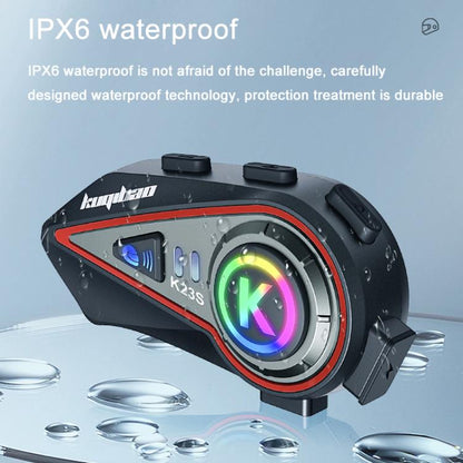 Kuqibao K23S Helmet Bluetooth Earphones 1000m Motorcycle Bluetooth-compatible 2 Person Intercom With Light Waterproof Headset(Hard Wheat) - Motorcycle Walkie Talkie by Kuqibao | Online Shopping UK | buy2fix