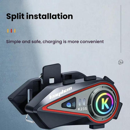 Kuqibao K23S Helmet Bluetooth Earphones 1000m Motorcycle Bluetooth-compatible 2 Person Intercom With Light Waterproof Headset(Soft Wheat) - Motorcycle Walkie Talkie by Kuqibao | Online Shopping UK | buy2fix