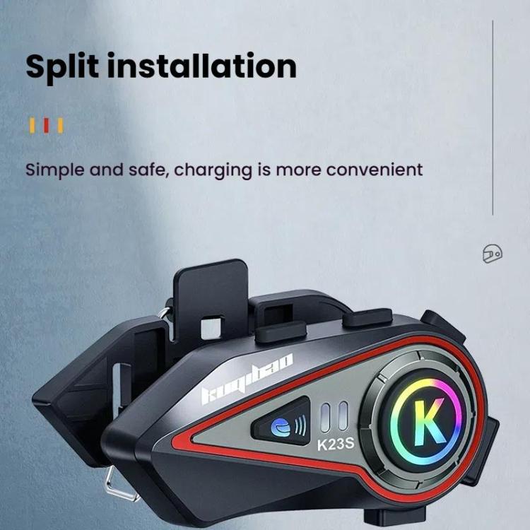 Kuqibao K23S Helmet Bluetooth Earphones 1000m Motorcycle Bluetooth-compatible 2 Person Intercom With Light Waterproof Headset(Hard Wheat) - Motorcycle Walkie Talkie by Kuqibao | Online Shopping UK | buy2fix