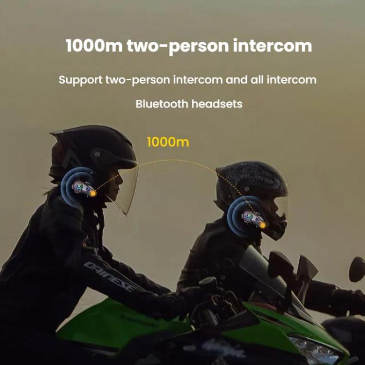 Kuqibao K23S Helmet Bluetooth Earphones 1000m Motorcycle Bluetooth-compatible 2 Person Intercom With Light Waterproof Headset(Soft Wheat) - Motorcycle Walkie Talkie by Kuqibao | Online Shopping UK | buy2fix
