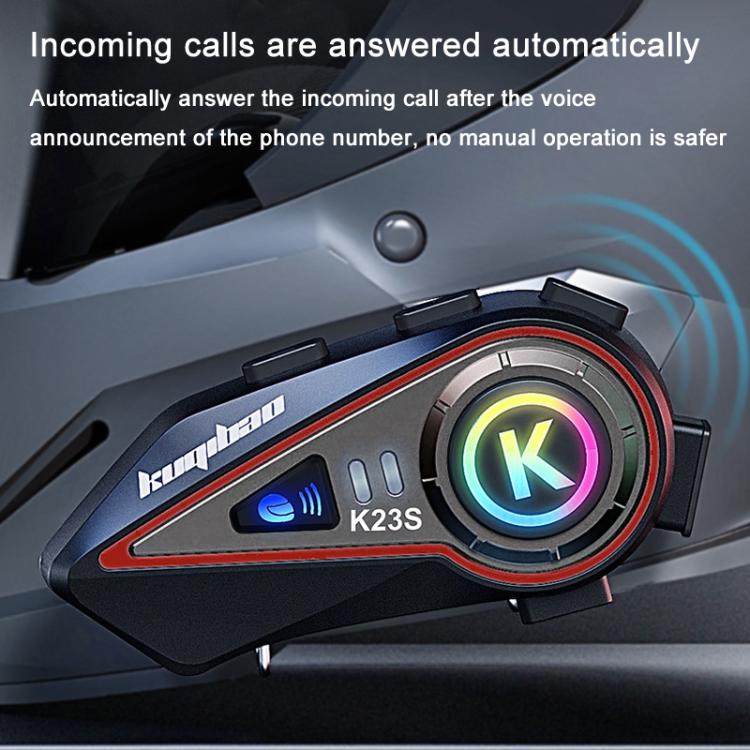 Kuqibao K23S Helmet Bluetooth Earphones 1000m Motorcycle Bluetooth-compatible 2 Person Intercom With Light Waterproof Headset(Hard Wheat) - Motorcycle Walkie Talkie by Kuqibao | Online Shopping UK | buy2fix