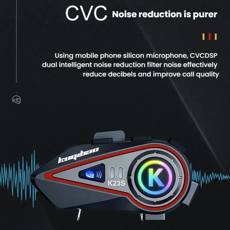 Kuqibao K23S Helmet Bluetooth Earphones 1000m Motorcycle Bluetooth-compatible 2 Person Intercom With Light Waterproof Headset(Hard Wheat) - Motorcycle Walkie Talkie by Kuqibao | Online Shopping UK | buy2fix