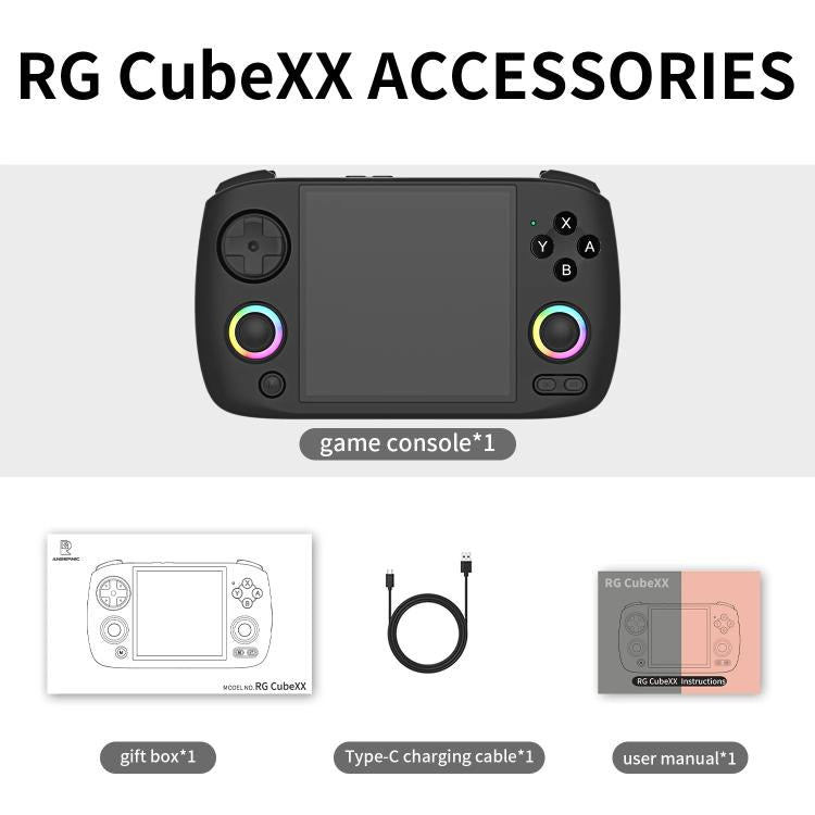 ANBERNIC RG CubeXX 3.95-Inch IPS Screen Handheld Game Console Supports WiFi Bluetooth, Linux 64-Bit  32G+128G(White) - Pocket Console by ANBERNIC | Online Shopping UK | buy2fix