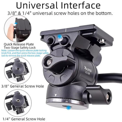 XILETU  LS-2A  Mini Hydraulic Damping Ball Head Tripod Head 360 Degree Panoramic Shooting - Tripod Heads by XILETU | Online Shopping UK | buy2fix