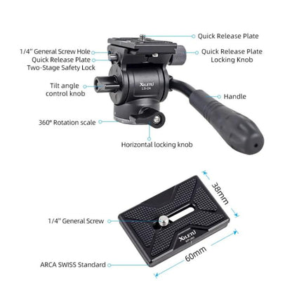 XILETU  LS-2A  Mini Hydraulic Damping Ball Head Tripod Head 360 Degree Panoramic Shooting - Tripod Heads by XILETU | Online Shopping UK | buy2fix