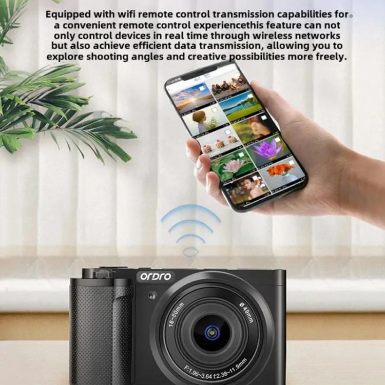 Ordro G930 8.0MP 5K CCD Digital Camera 5X Optical Zoom & Wide-Angle 3.2" Touch Screen Vlogging Camera(Black) - Video Cameras by Ordro | Online Shopping UK | buy2fix