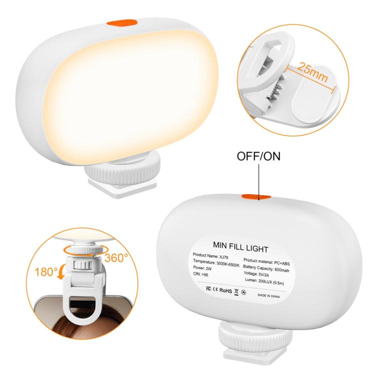 Camera Mini Fill Light LED Cell Phone Soft Light Video Conference Photography Lamp Handheld Selfie Lamp(White) - Selfie Light by buy2fix | Online Shopping UK | buy2fix