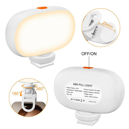 Camera Mini Fill Light LED Cell Phone Soft Light Video Conference Photography Lamp Handheld Selfie Lamp(White) - Selfie Light by buy2fix | Online Shopping UK | buy2fix