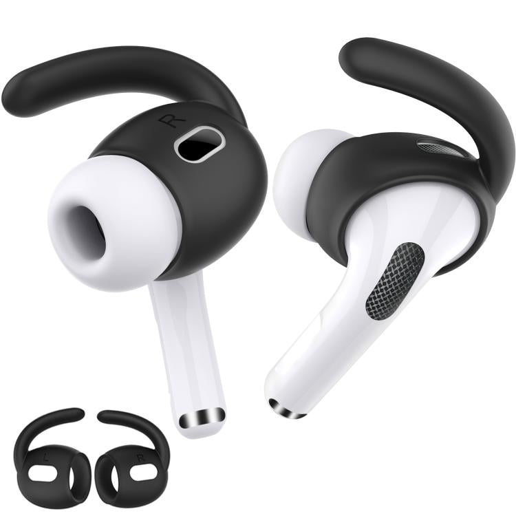For AirPods Pro 2 AhaStyle PT189 1pair Ear Caps Silicone Anti-Lost and Non-Slip Ear Hooks(Black Small) - Anti-dust & Ear Caps by AhaStyle | Online Shopping UK | buy2fix