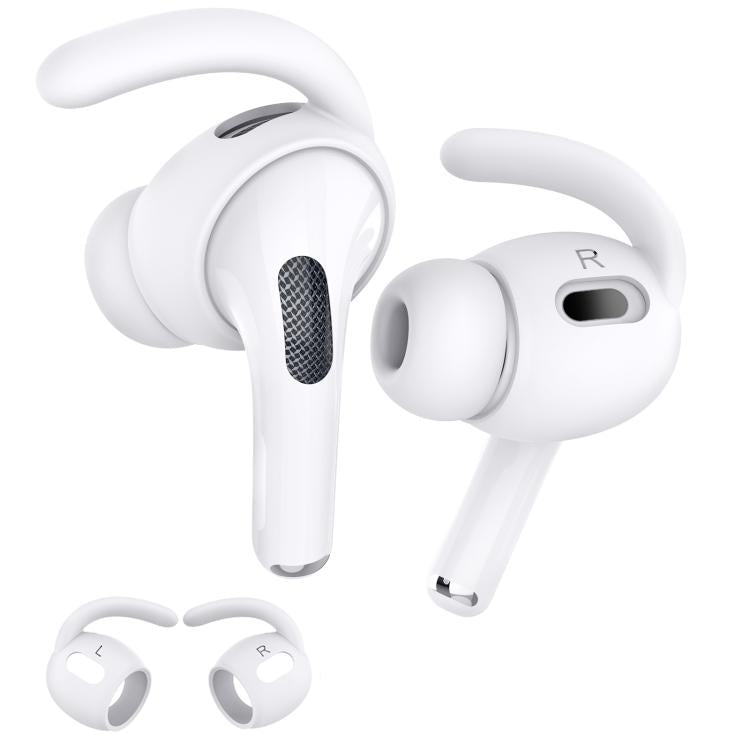 For AirPods Pro 2 AhaStyle PT189 1pair Ear Caps Silicone Anti-Lost and Non-Slip Ear Hooks(White Large) - Anti-dust & Ear Caps by AhaStyle | Online Shopping UK | buy2fix