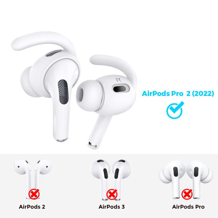 For AirPods Pro 2 AhaStyle PT189 1pair Ear Caps Silicone Anti-Lost and Non-Slip Ear Hooks(White Small) - Anti-dust & Ear Caps by AhaStyle | Online Shopping UK | buy2fix
