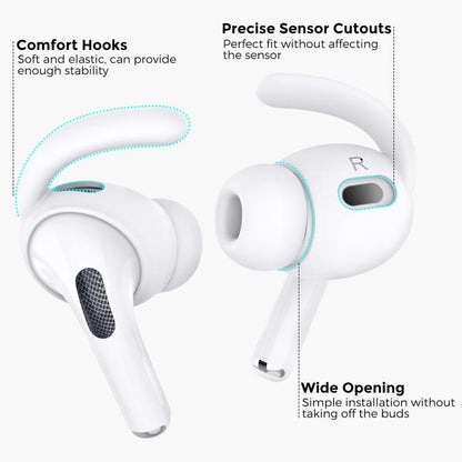 For AirPods Pro 2 AhaStyle PT189 1pair Ear Caps Silicone Anti-Lost and Non-Slip Ear Hooks(White Small) - Anti-dust & Ear Caps by AhaStyle | Online Shopping UK | buy2fix