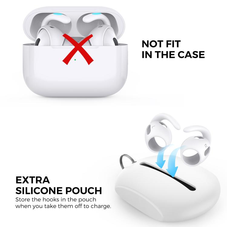 For AirPods Pro 2 AhaStyle PT189 1pair Ear Caps Silicone Anti-Lost and Non-Slip Ear Hooks(Black Small) - Anti-dust & Ear Caps by AhaStyle | Online Shopping UK | buy2fix
