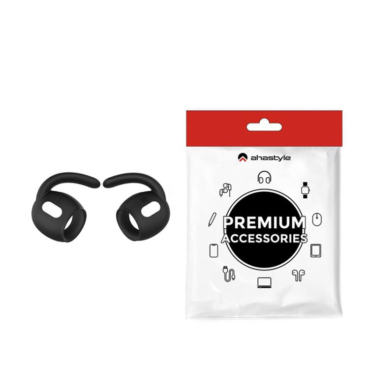 For AirPods Pro 2 AhaStyle PT189 1pair Ear Caps Silicone Anti-Lost and Non-Slip Ear Hooks(Black Large) - Anti-dust & Ear Caps by AhaStyle | Online Shopping UK | buy2fix