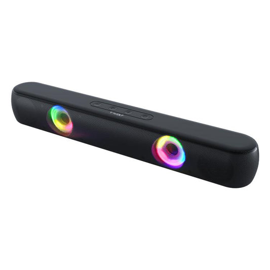 T-WOLF B320 TWS RGB Bluetooth 5.0 Speaker Desktop Soundbar Subwoofer Support USB / AUX / TF / FM(Black) - Desktop Speaker by T-WOLF | Online Shopping UK | buy2fix