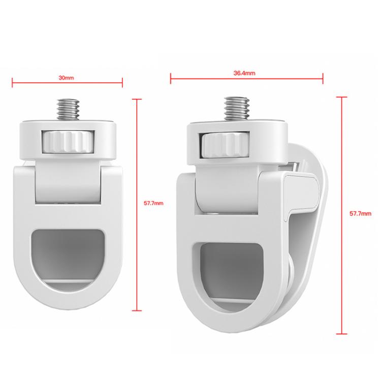 1/4 Screw Universal Fill Light Cell Phone Clip GoPro Video Conference Laptop PC External Clip(Small Flat-White) - Stand by buy2fix | Online Shopping UK | buy2fix