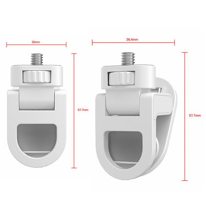 1/4 Screw Universal Fill Light Cell Phone Clip GoPro Video Conference Laptop PC External Clip(Small Flat-White) - Stand by buy2fix | Online Shopping UK | buy2fix