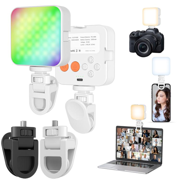 1/4 Screw Universal Fill Light Cell Phone Clip GoPro Video Conference Laptop PC External Clip(Large Flat-White) - Stand by buy2fix | Online Shopping UK | buy2fix