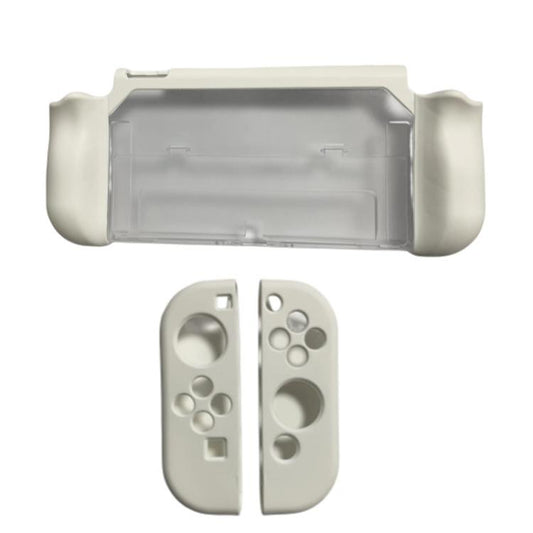 For Nintendo Switch OLED / Joy-Con 2 In 1 Protective Case TPU Cover Support(White) - Cases by buy2fix | Online Shopping UK | buy2fix