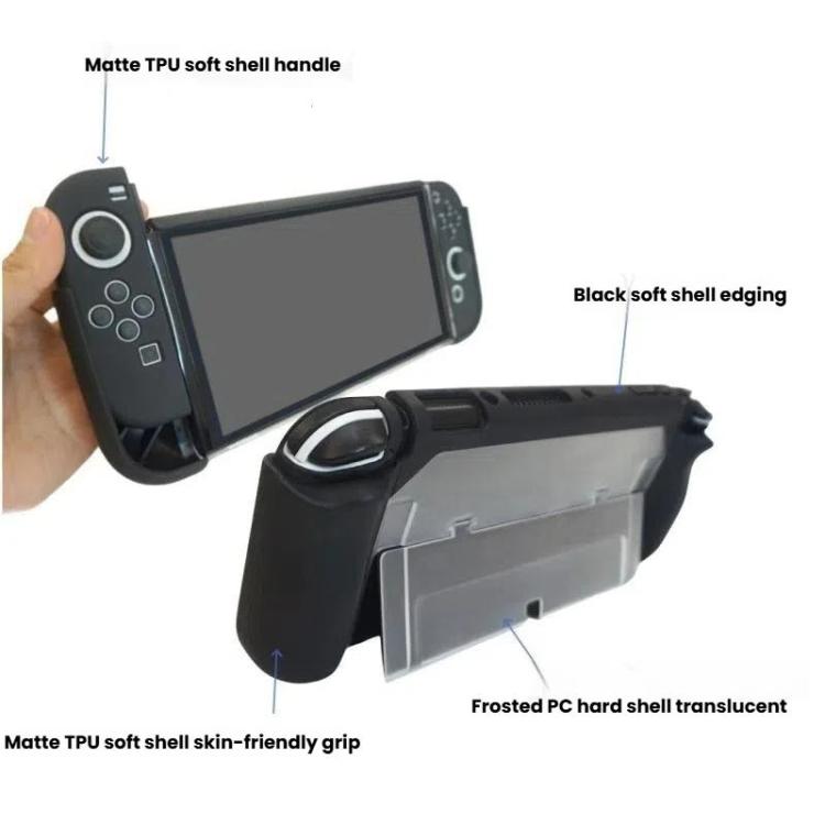 For Nintendo Switch OLED / Joy-Con 2 In 1 Protective Case TPU Cover Support(Translucent) - Cases by buy2fix | Online Shopping UK | buy2fix