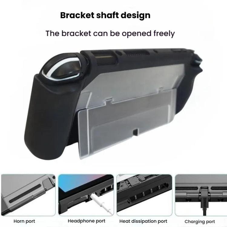 For Nintendo Switch OLED / Joy-Con 2 In 1 Protective Case TPU Cover Support(Black) - Cases by buy2fix | Online Shopping UK | buy2fix