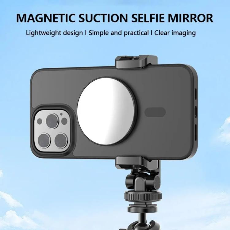 HEPAIL 101D-A Cell Phone Magnetic Selfie Mirror Magsaef Rear HD Photo Assist Convex Mirror(Black) - Others Accessories by HEPAIL | Online Shopping UK | buy2fix