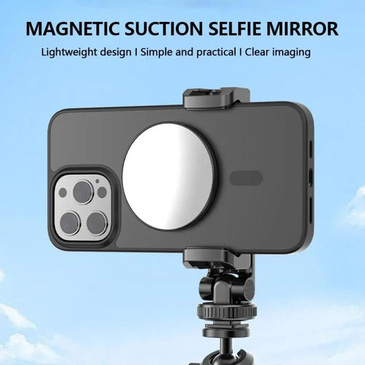 HEPAIL 101D-A Cell Phone Magnetic Selfie Mirror Magsaef Rear HD Photo Assist Convex Mirror(Black) - Others Accessories by HEPAIL | Online Shopping UK | buy2fix