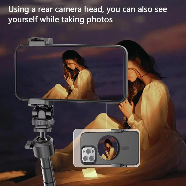 HEPAIL 101D-A Cell Phone Magnetic Selfie Mirror Magsaef Rear HD Photo Assist Convex Mirror(Black) - Others Accessories by HEPAIL | Online Shopping UK | buy2fix