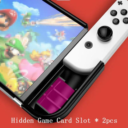 For Switch OLED Console TPU Protective Cover Integrated Shell With 2 Game Card Slots(Black) - Cases by buy2fix | Online Shopping UK | buy2fix
