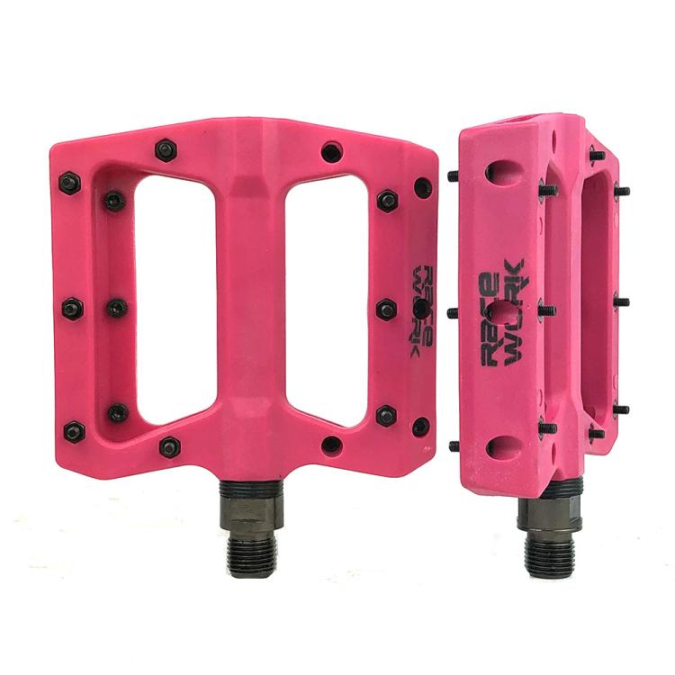 RACEWORK RK091 1pair Mountain Bike Nylon Fiber Pedals Cycling Anti-slip Pedals(Pink) - Pedals by RACEWORK | Online Shopping UK | buy2fix