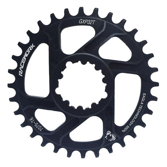RACEWORK 7075-T6 For SRAM Mountain Bike Single Plate Round Bicycle Sprocket, Spec: 6mm 32T