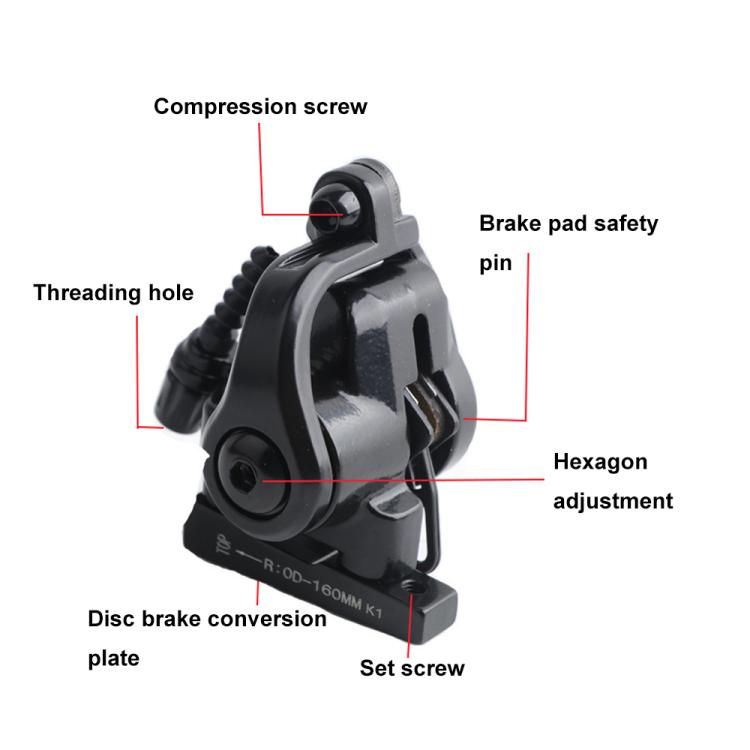 RACEWORK RK563 160mm Road Bike Disc Brake Flat Mount Mechanical Dual Side Actuation Caliper(1pair) - Bicycle Brake Parts by RACEWORK | Online Shopping UK | buy2fix