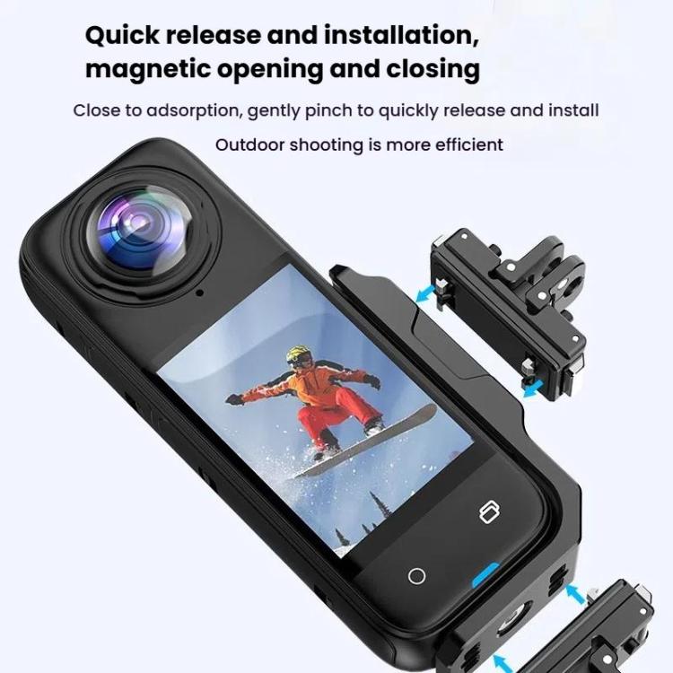 For Insta360 X4 / X3 HEPAIL AC56 Vertical Horizontal Magnetic Metal Bracket - Mount & Holder by HEPAIL | Online Shopping UK | buy2fix