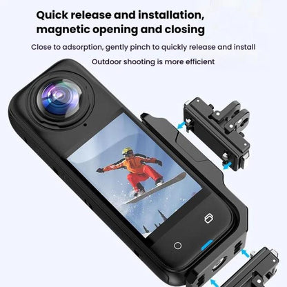 For Insta360 X4 / X3 HEPAIL AC56 Vertical Horizontal Magnetic Metal Bracket - Mount & Holder by HEPAIL | Online Shopping UK | buy2fix