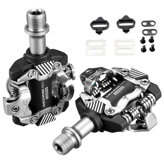 RACEWORK M8100 Mountain Bike Self-locking Pedal Ultra-light DU Bearing SPD Pedal, Color: Black - Pedals by RACEWORK | Online Shopping UK | buy2fix