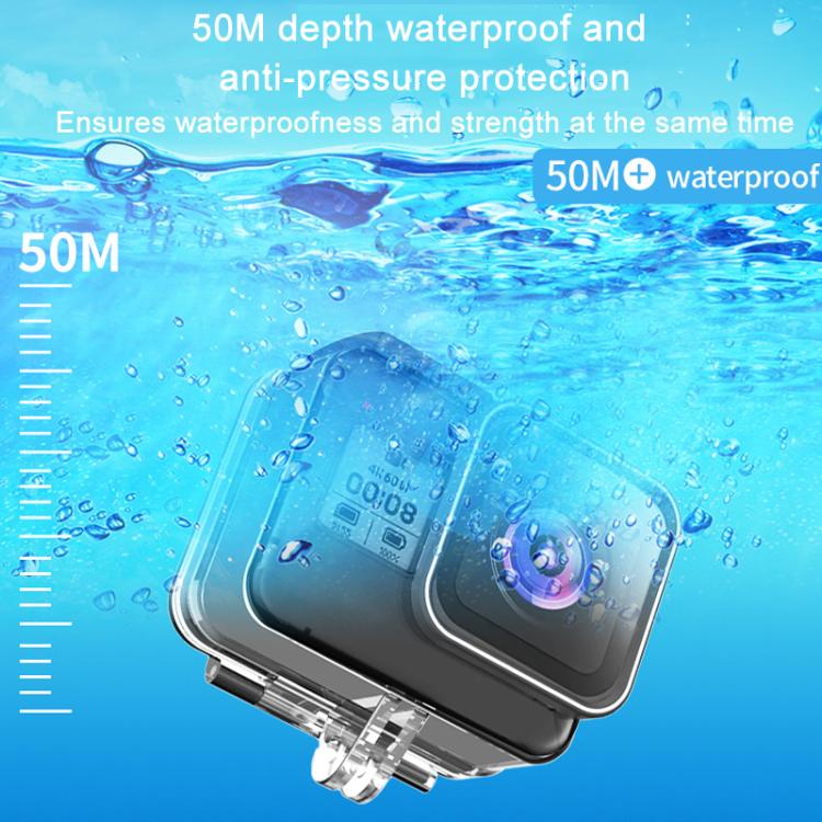 TELESIN For GoPro HERO8 Black 50m Waterproof Protective Case Diving Case Sports Camera Accessories(Transparent) - Waterproof Cases by TELESIN | Online Shopping UK | buy2fix