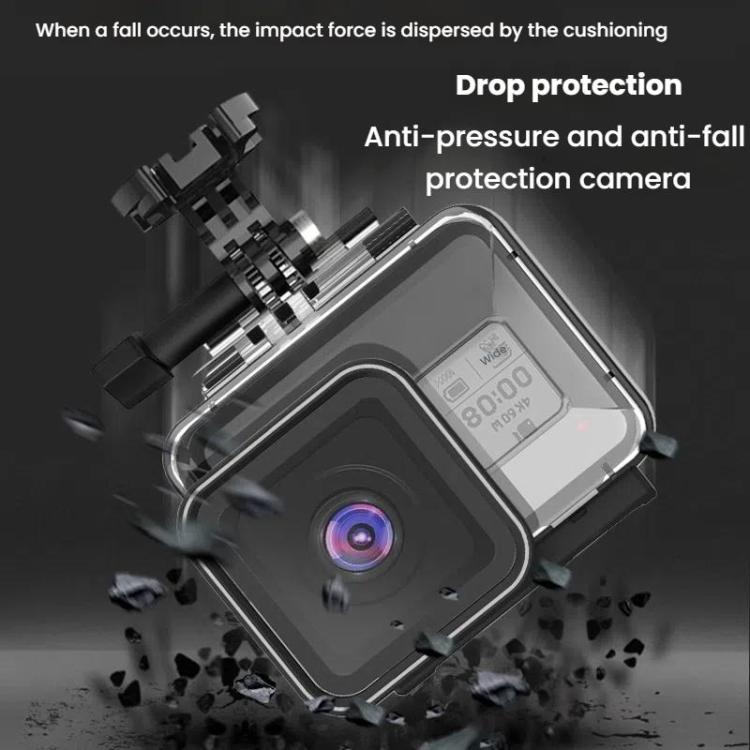 TELESIN For GoPro HERO8 Black 50m Waterproof Protective Case Diving Case Sports Camera Accessories(Transparent) - Waterproof Cases by TELESIN | Online Shopping UK | buy2fix