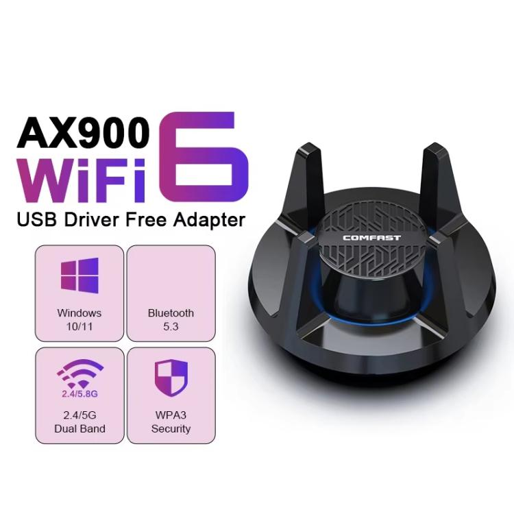 COMFAST CF-947AX  2.4G & 5.8G 900Mbps WiFi6 Bluetooth Network Card - USB Network Adapter by COMFAST | Online Shopping UK | buy2fix
