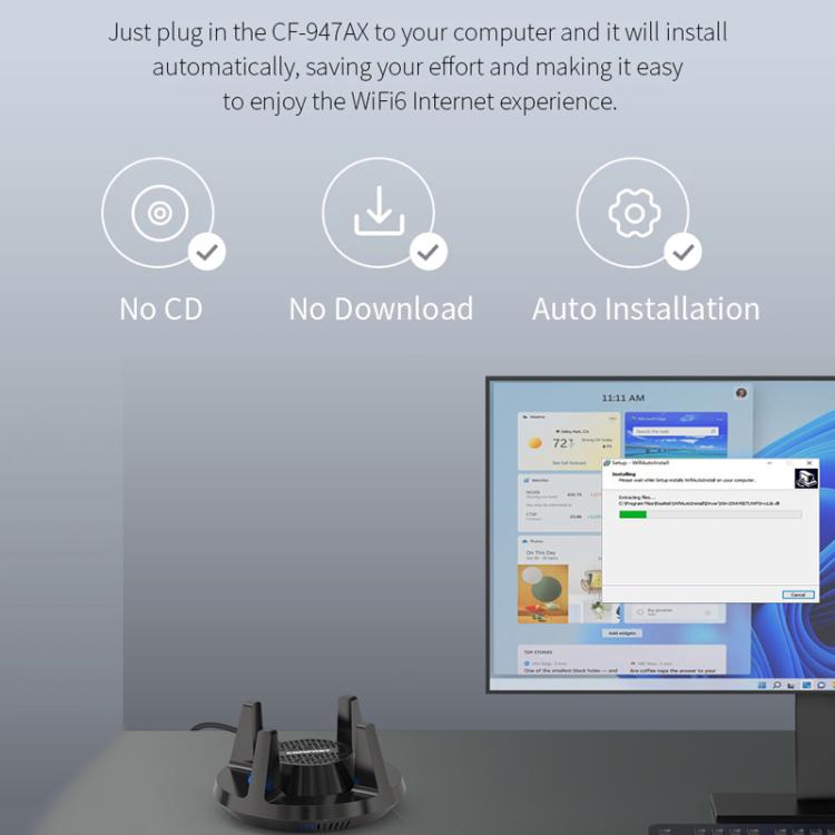 COMFAST CF-947AX  2.4G & 5.8G 900Mbps WiFi6 Bluetooth Network Card - USB Network Adapter by COMFAST | Online Shopping UK | buy2fix