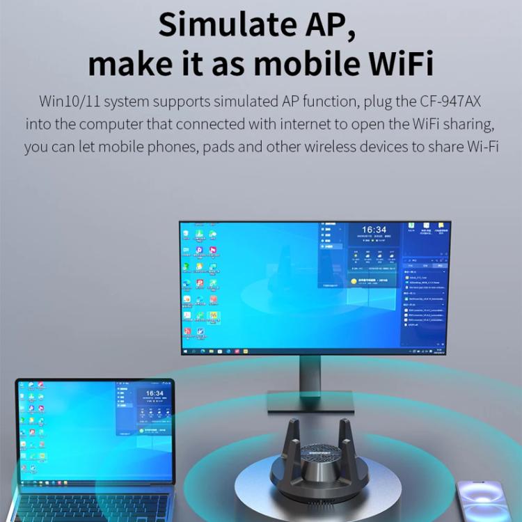 COMFAST CF-947AX  2.4G & 5.8G 900Mbps WiFi6 Bluetooth Network Card - USB Network Adapter by COMFAST | Online Shopping UK | buy2fix