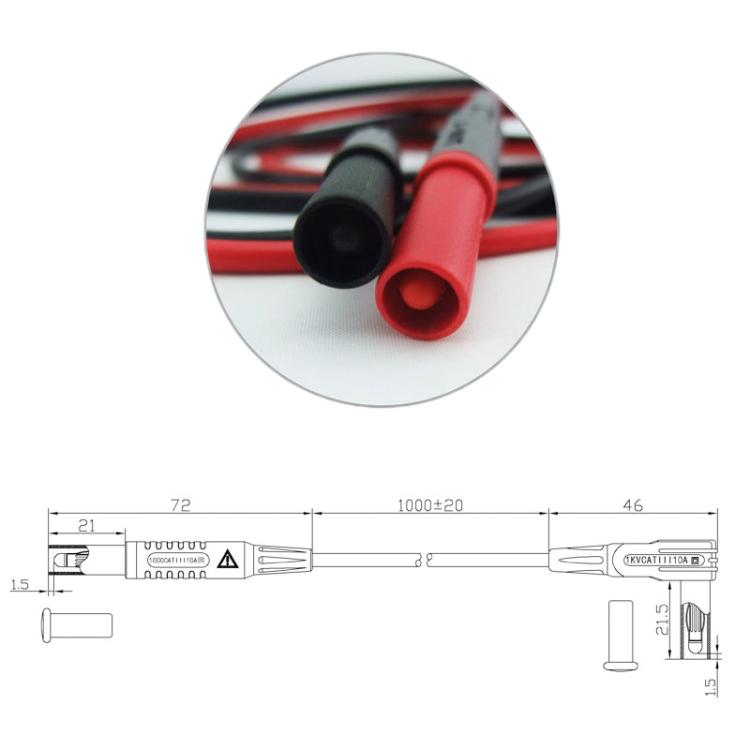 4mm Straight Plug Multimeter Pen Test Adapter 10A Extension Cord(BC0001000100) - Other Tester Tool by buy2fix | Online Shopping UK | buy2fix