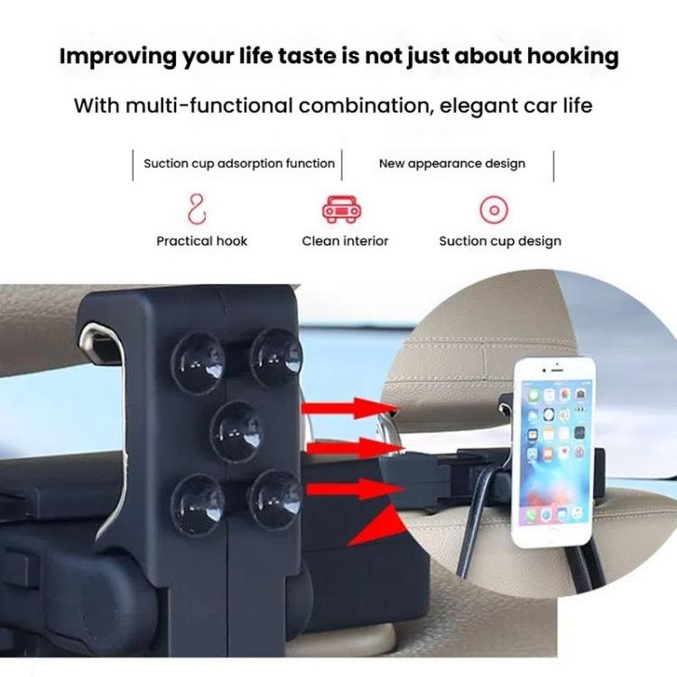 Car Hook Car Seatback Hanging Hook Auto Clothes Bag Hanger, Style: With Suction Cup - Auto Fastener & Clips by buy2fix | Online Shopping UK | buy2fix