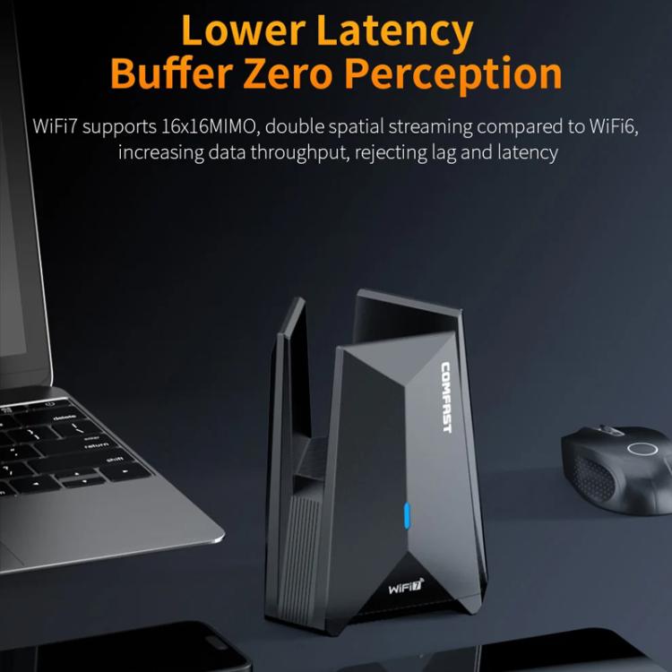 COMFAST CF-987BE Tri-band 6500Mbps WiFi7 USB 3.0 Wireless Network Adapter - USB Network Adapter by COMFAST | Online Shopping UK | buy2fix